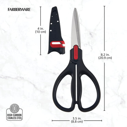 Self-Sharpening Stainless Steel All-Purpose Shears with Edgekeeper Sleeve