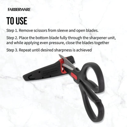 Self-Sharpening Stainless Steel All-Purpose Shears with Edgekeeper Sleeve