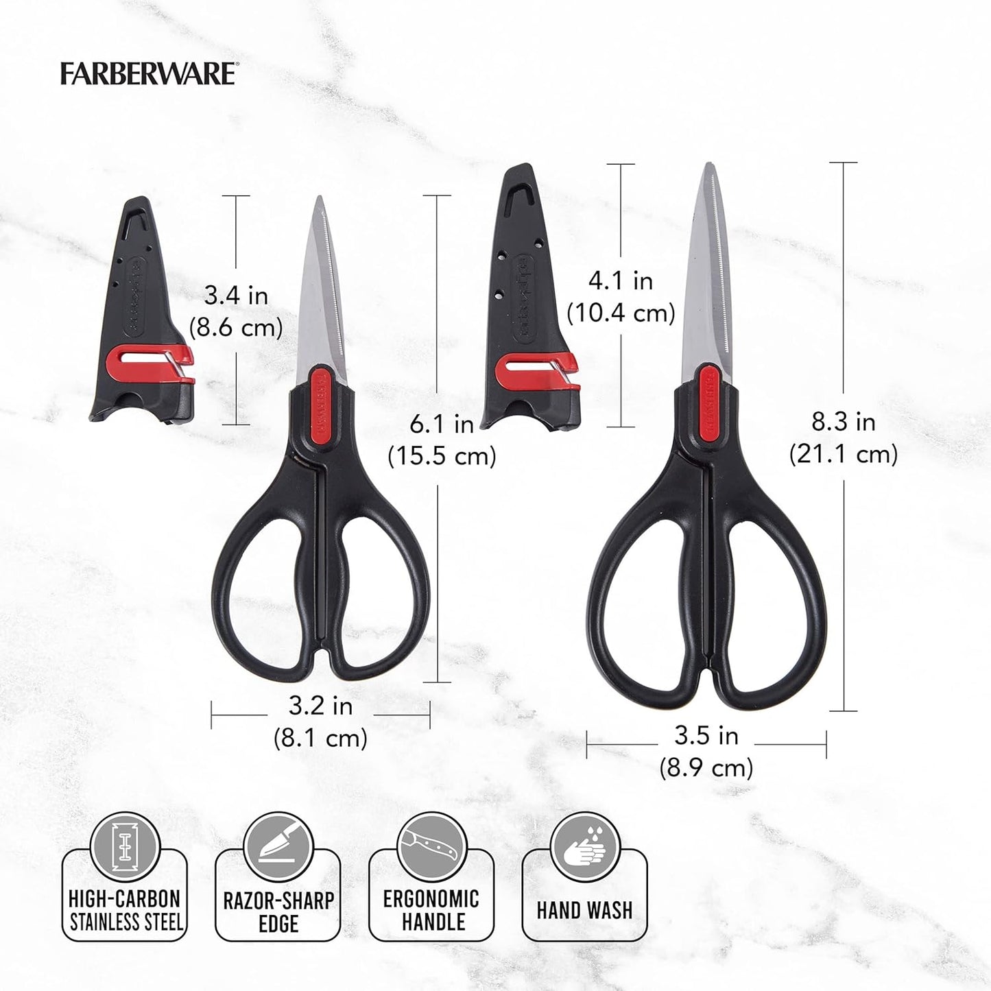 Self-Sharpening Stainless Steel All-Purpose Shears with Edgekeeper Sleeve