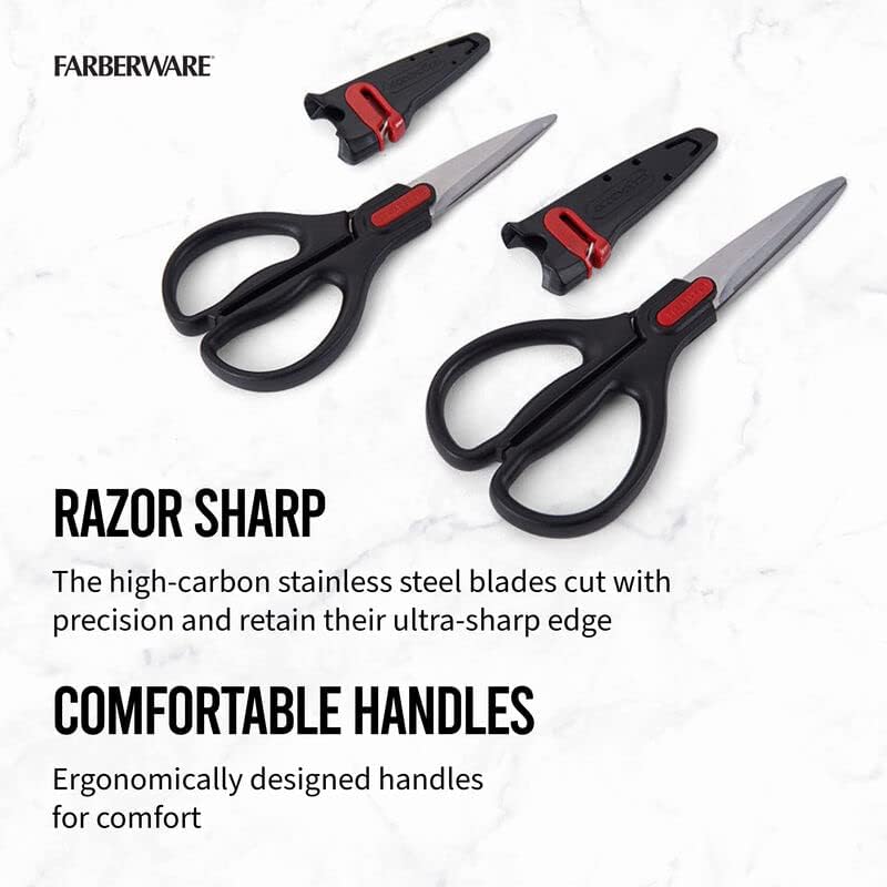 Self-Sharpening Stainless Steel All-Purpose Shears with Edgekeeper Sleeve