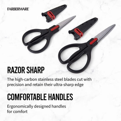 Self-Sharpening Stainless Steel All-Purpose Shears with Edgekeeper Sleeve