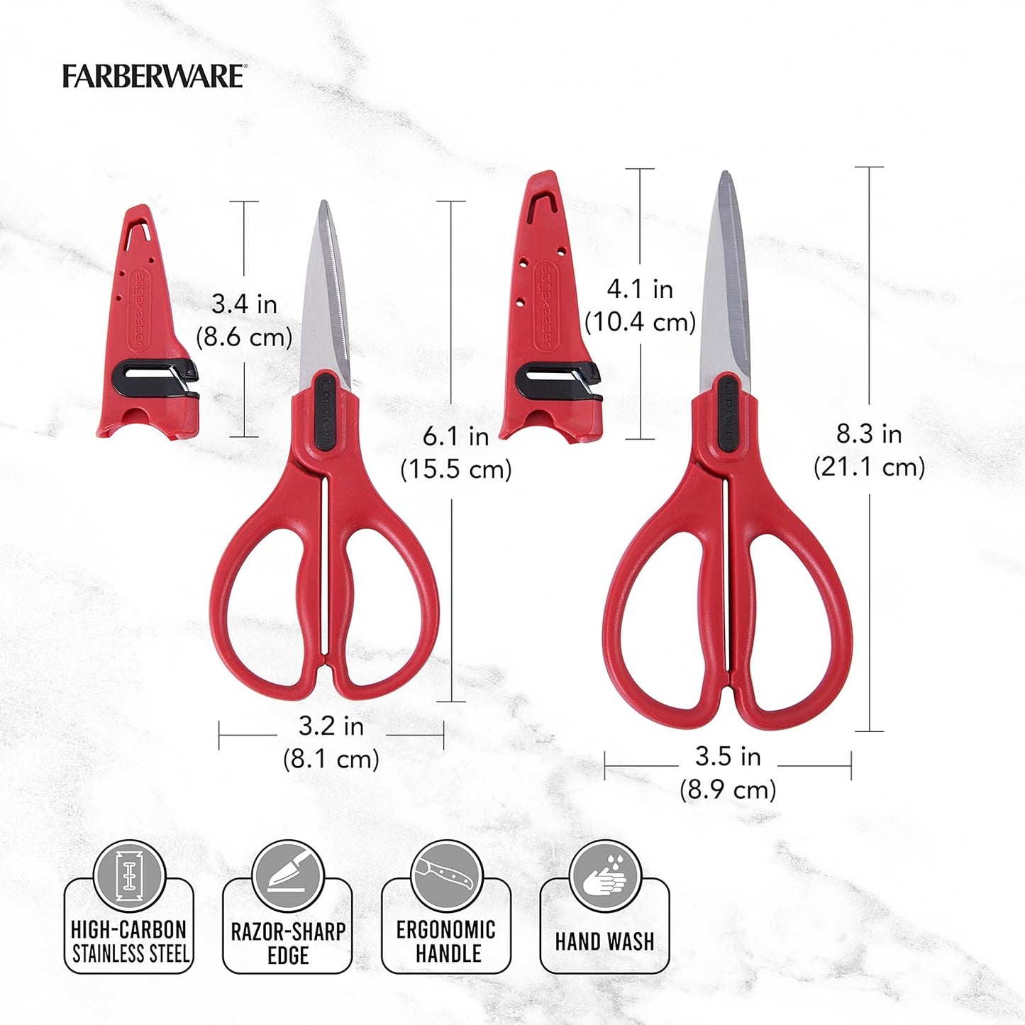 Self-Sharpening Stainless Steel All-Purpose Shears with Edgekeeper Sleeve