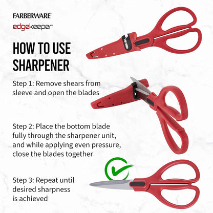 Self-Sharpening Stainless Steel All-Purpose Shears with Edgekeeper Sleeve