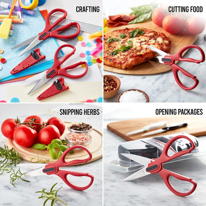 Self-Sharpening Stainless Steel All-Purpose Shears with Edgekeeper Sleeve