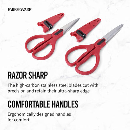 Self-Sharpening Stainless Steel All-Purpose Shears with Edgekeeper Sleeve