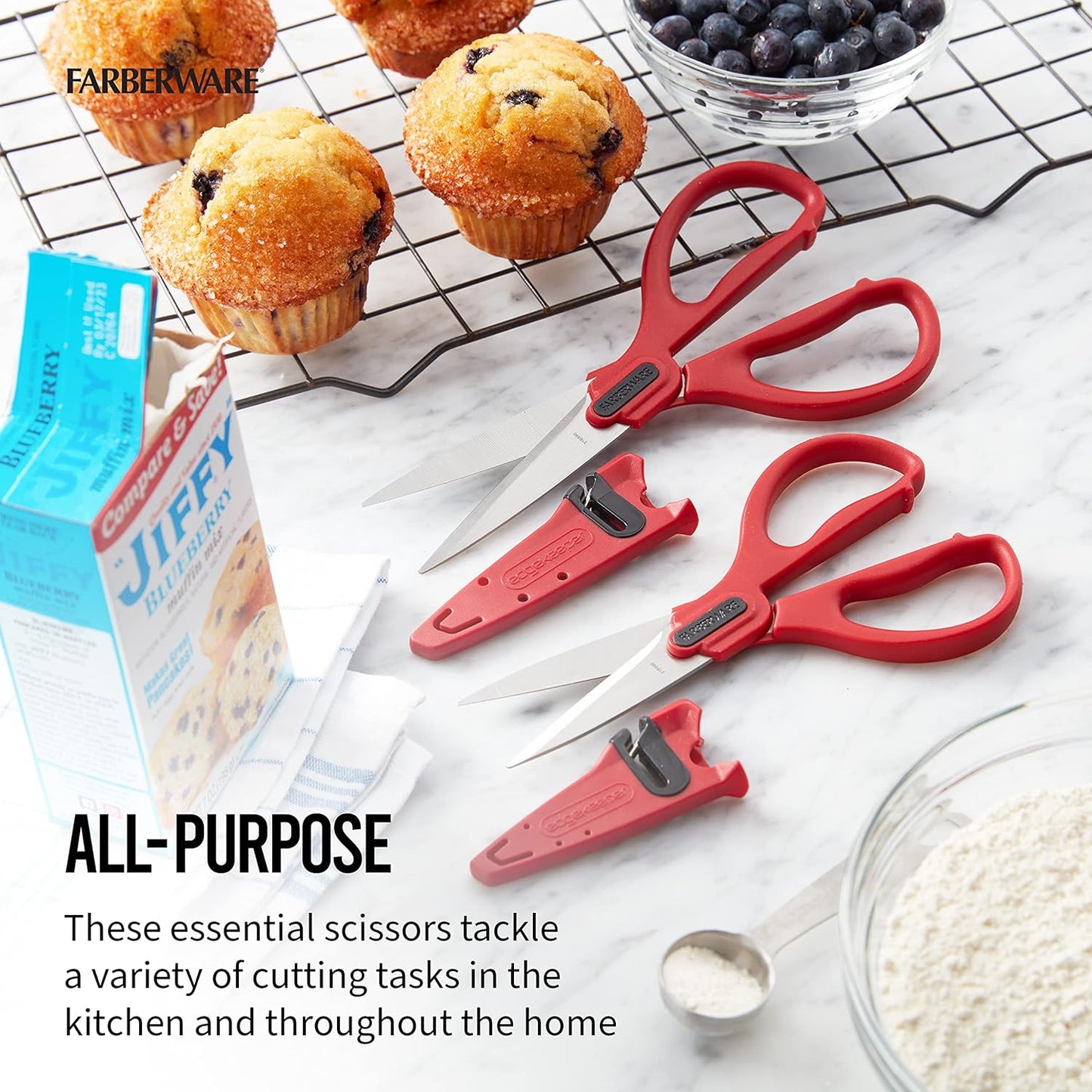 Self-Sharpening Stainless Steel All-Purpose Shears with Edgekeeper Sleeve