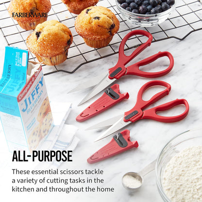 Self-Sharpening Stainless Steel All-Purpose Shears with Edgekeeper Sleeve