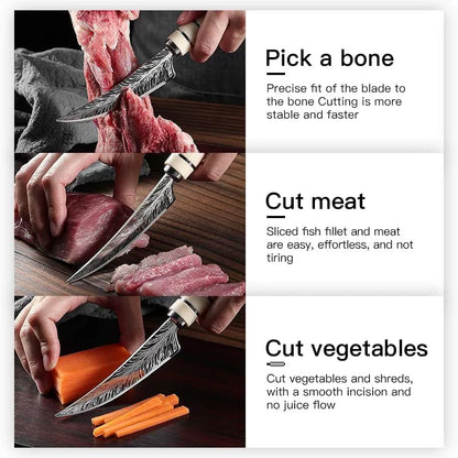 8.6-inch Fish Fillet Knife,High Carbon Stainless Steel Flexible Narrow Blade,Extremely Sharp,Used for Fish Cleaning,Non Slip Handle,Suitable for Fishing,Camping and Home Kitchens