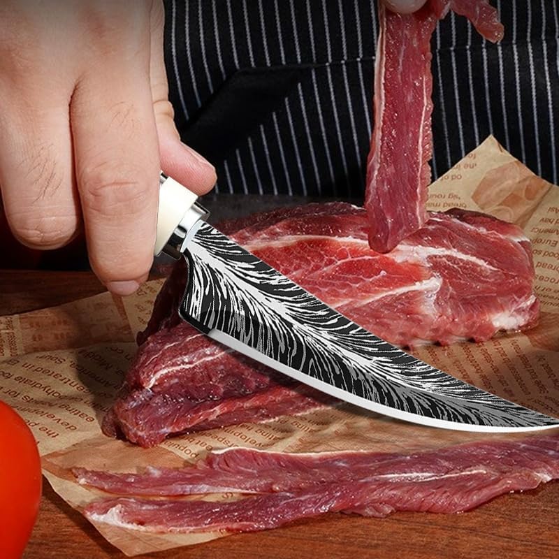 8.6-inch Fish Fillet Knife,High Carbon Stainless Steel Flexible Narrow Blade,Extremely Sharp,Used for Fish Cleaning,Non Slip Handle,Suitable for Fishing,Camping and Home Kitchens