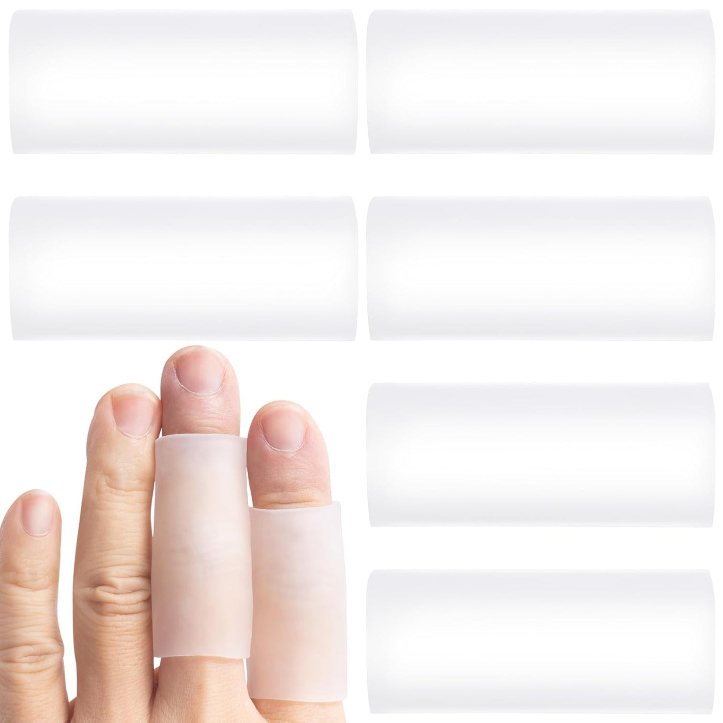 10PCS Silicone Finger Protectors, Gel Finger Support Cots, Fingertips Protection, Finger Sleeves, Short Thumb Guard for Finger Arthritis Cracking Pain Relief