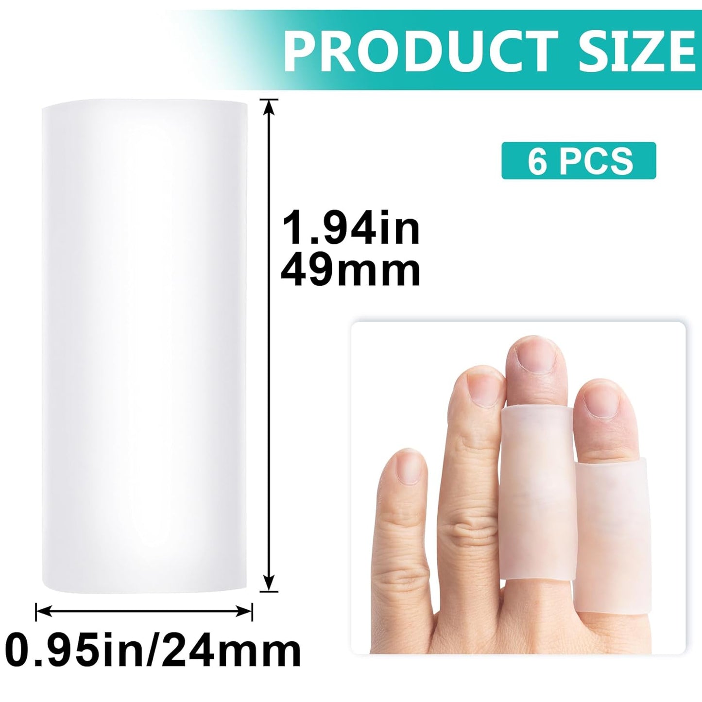 10PCS Silicone Finger Protectors, Gel Finger Support Cots, Fingertips Protection, Finger Sleeves, Short Thumb Guard for Finger Arthritis Cracking Pain Relief