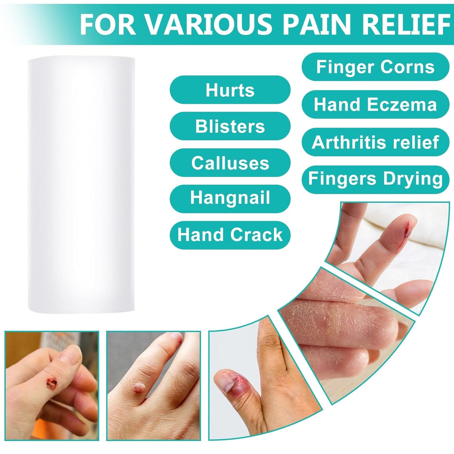 10PCS Silicone Finger Protectors, Gel Finger Support Cots, Fingertips Protection, Finger Sleeves, Short Thumb Guard for Finger Arthritis Cracking Pain Relief