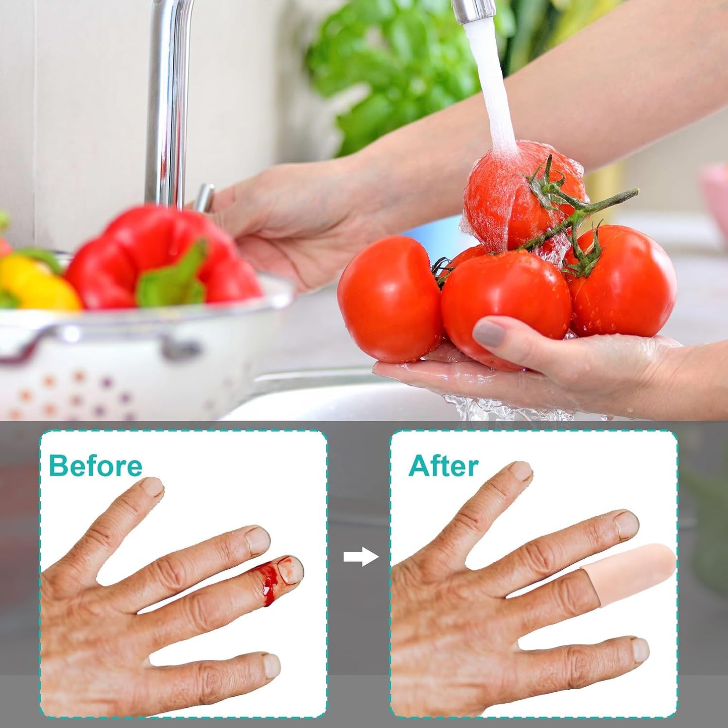 10PCS Silicone Finger Protectors, Gel Finger Support Cots, Fingertips Protection, Finger Sleeves, Short Thumb Guard for Finger Arthritis Cracking Pain Relief