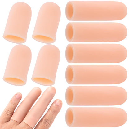 10PCS Silicone Finger Protectors, Gel Finger Support Cots, Fingertips Protection, Finger Sleeves, Short Thumb Guard for Finger Arthritis Cracking Pain Relief