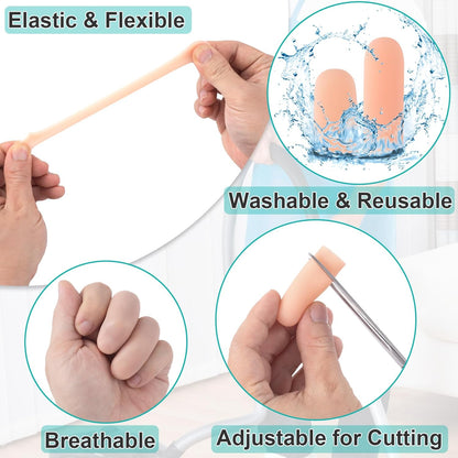 10PCS Silicone Finger Protectors, Gel Finger Support Cots, Fingertips Protection, Finger Sleeves, Short Thumb Guard for Finger Arthritis Cracking Pain Relief