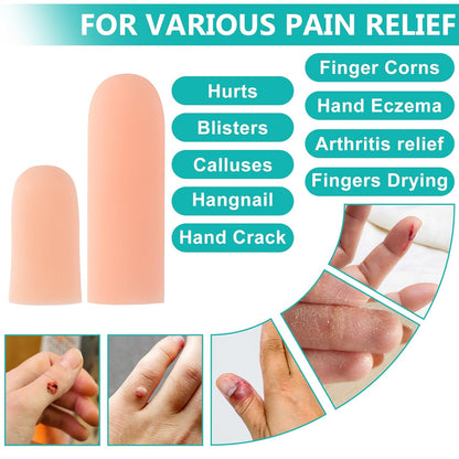 10PCS Silicone Finger Protectors, Gel Finger Support Cots, Fingertips Protection, Finger Sleeves, Short Thumb Guard for Finger Arthritis Cracking Pain Relief