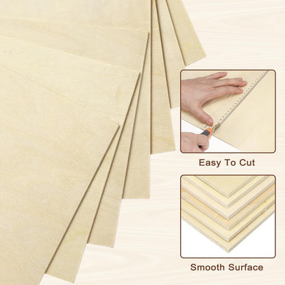 5pcs Basswood Sheet 4" x 6" x 1/4" Unfinished Wood Plywood Boards for Painting Crafts, Laser, Cutting, Engraving