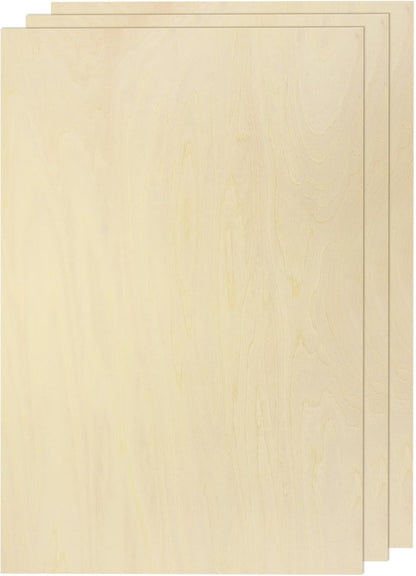5pcs Basswood Sheet 4" x 6" x 1/4" Unfinished Wood Plywood Boards for Painting Crafts, Laser, Cutting, Engraving