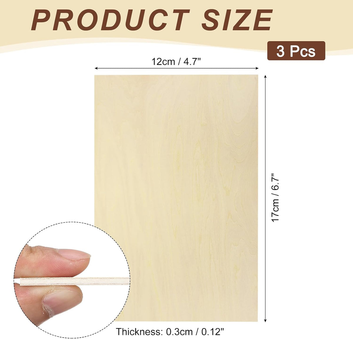 5pcs Basswood Sheet 4" x 6" x 1/4" Unfinished Wood Plywood Boards for Painting Crafts, Laser, Cutting, Engraving