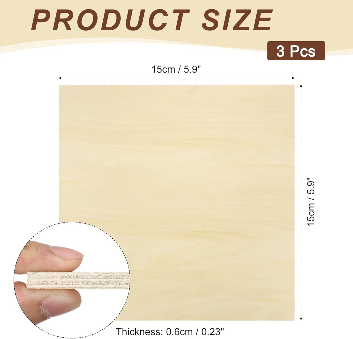 5pcs Basswood Sheet 4" x 6" x 1/4" Unfinished Wood Plywood Boards for Painting Crafts, Laser, Cutting, Engraving