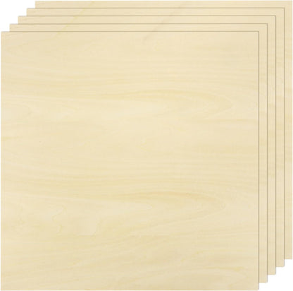 5pcs Basswood Sheet 4" x 6" x 1/4" Unfinished Wood Plywood Boards for Painting Crafts, Laser, Cutting, Engraving