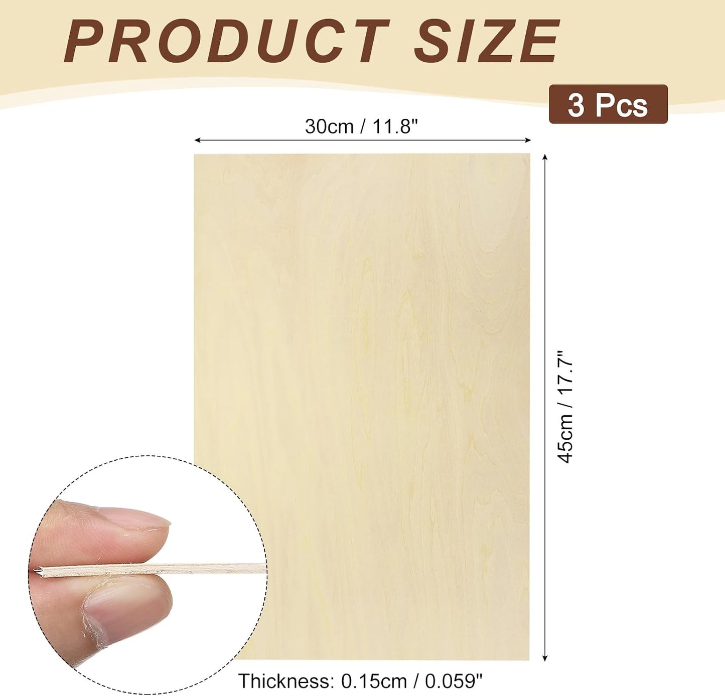5pcs Basswood Sheet 4" x 6" x 1/4" Unfinished Wood Plywood Boards for Painting Crafts, Laser, Cutting, Engraving