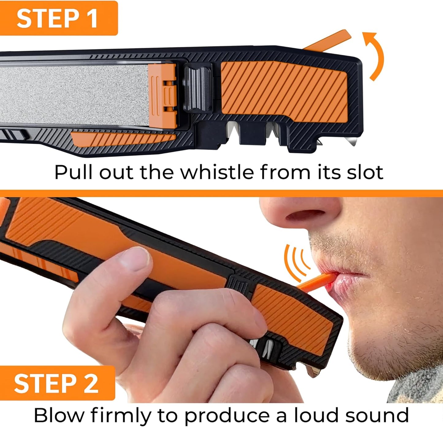 Orange Ninja Pocket Field Knife Sharpener – 8-in-1 Camping & Hunting EDC Knife Sharpener with Guided Diamond Whetstones, Leather Strop, Fire Starter & Diamond Rod