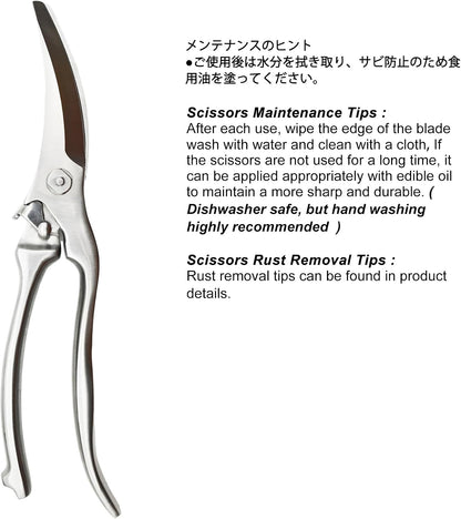 TONMA Kitchen Scissors All Purpose, Made in Japan, Stainless Steel, TK-2