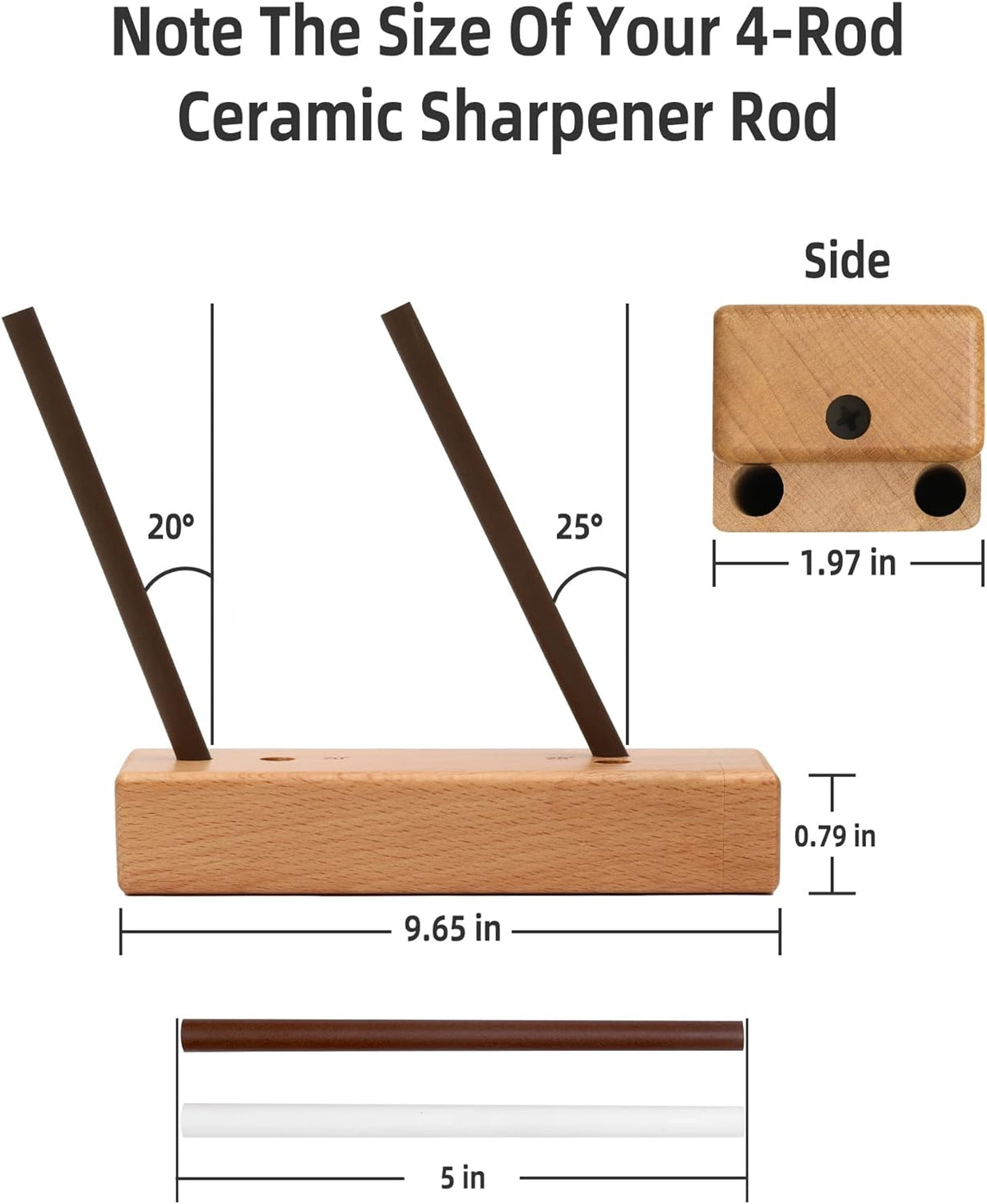 4-Rod Turn Box, Ceramic Sharpener Rod from Kitchen Sharpening Tool, Portable Manual Ceramic Sharpening Rod