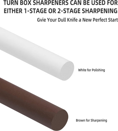 4-Rod Turn Box, Ceramic Sharpener Rod from Kitchen Sharpening Tool, Portable Manual Ceramic Sharpening Rod