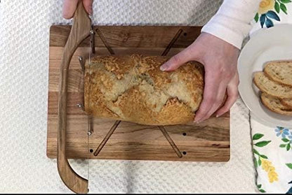 Bow Style Bread and Bagel Slicer, Natural Alder | Made in the USA, Bread Knife for slicing Sourdough, RIGHT HANDED