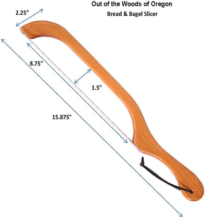 Bow Style Bread and Bagel Slicer, Natural Alder | Made in the USA, Bread Knife for slicing Sourdough, RIGHT HANDED