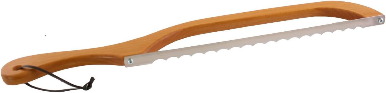 Bow Style Bread and Bagel Slicer, Natural Alder | Made in the USA, Bread Knife for slicing Sourdough, RIGHT HANDED
