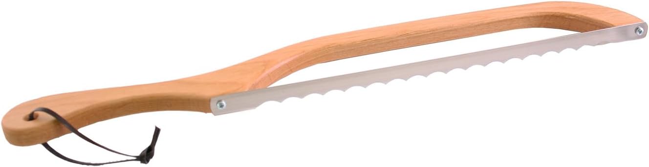 Bow Style Bread and Bagel Slicer, Natural Alder | Made in the USA, Bread Knife for slicing Sourdough, RIGHT HANDED