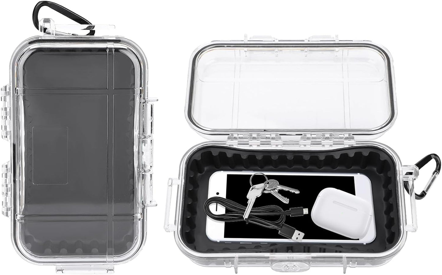 Waterproof Dry Box Protective Case, IP67 Water Resistant Portable Micro Case Watertight Storage Box for Phones, Knives, Wallets, Watches