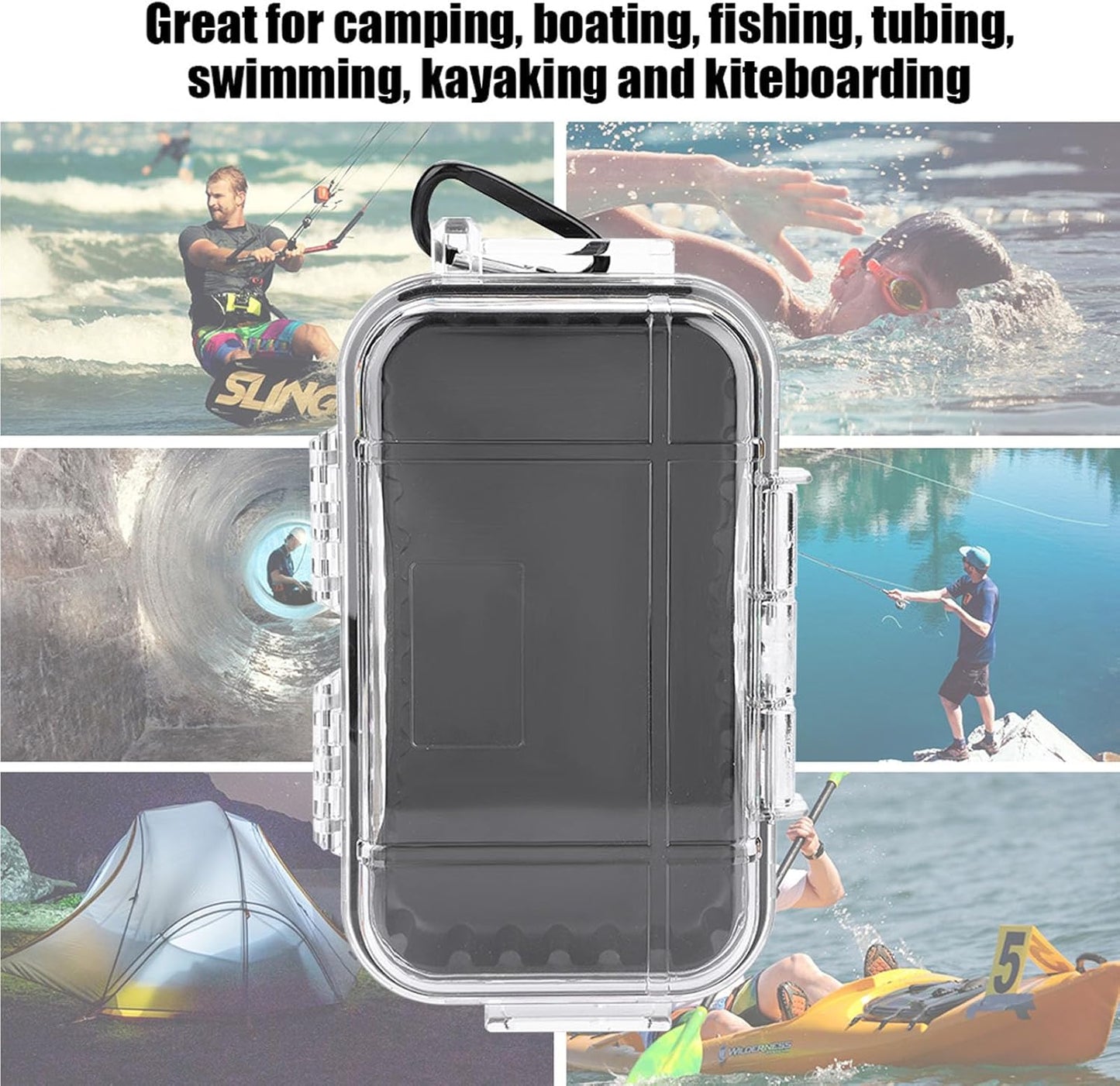 Waterproof Dry Box Protective Case, IP67 Water Resistant Portable Micro Case Watertight Storage Box for Phones, Knives, Wallets, Watches