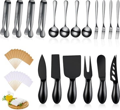 Charcuterie Board Accessories Cheese Knife Set, Silver, 20 Pieces