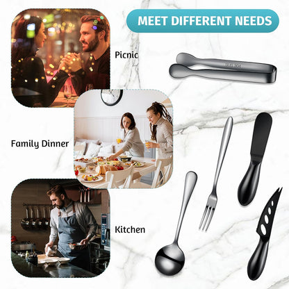 Charcuterie Board Accessories Cheese Knife Set, Silver, 20 Pieces