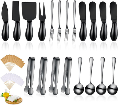 Charcuterie Board Accessories Cheese Knife Set, Silver, 20 Pieces