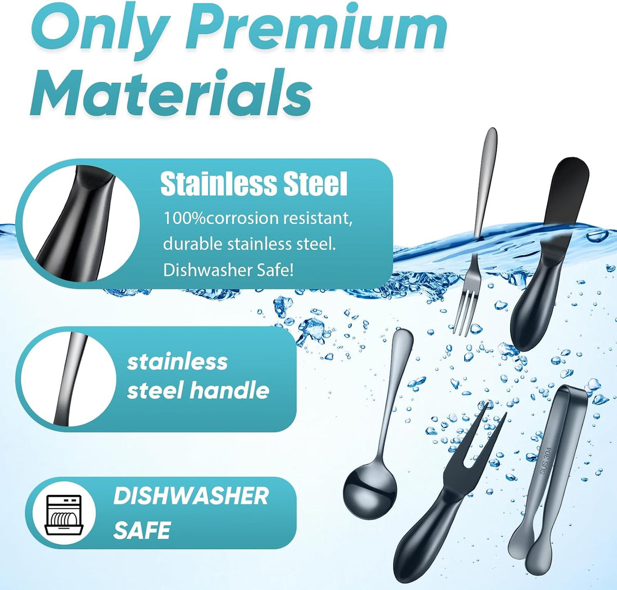Charcuterie Board Accessories Cheese Knife Set, Silver, 20 Pieces