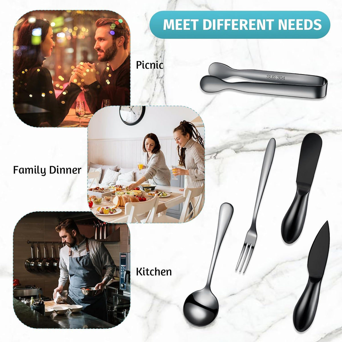 Charcuterie Board Accessories Cheese Knife Set, Silver, 20 Pieces