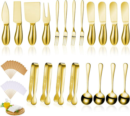 Charcuterie Board Accessories Cheese Knife Set, Silver, 20 Pieces