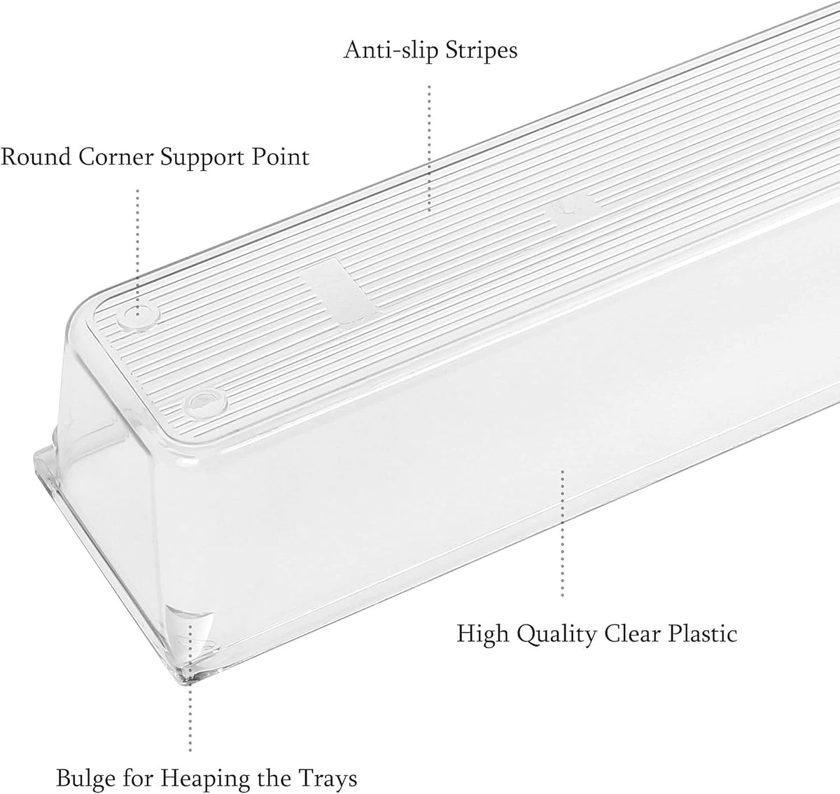 8 Pack Clear Plastic Drawer Organizers, 9.2''×3''×2'', Food Grade Storage Trays, Non-Slip Storage Bins for Kitchen Utensil, Silverware Cutlery, Bathroom, Office Desk, Makeup, Jewelry