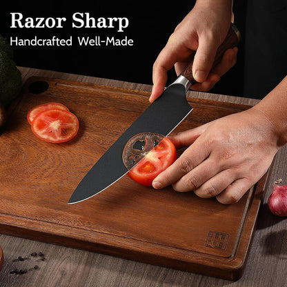 Kitchen Knife Set, 3 Pieces Japanese High Carbon Stainless Steel Chef Cooking Knife Set, Ultra Sharp Professional Chef Santoku Utility Knives (Silver)