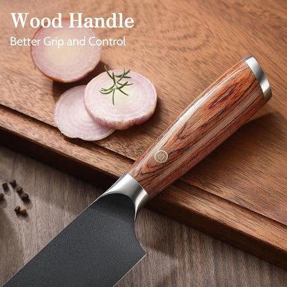 Kitchen Knife Set, 3 Pieces Japanese High Carbon Stainless Steel Chef Cooking Knife Set, Ultra Sharp Professional Chef Santoku Utility Knives (Silver)