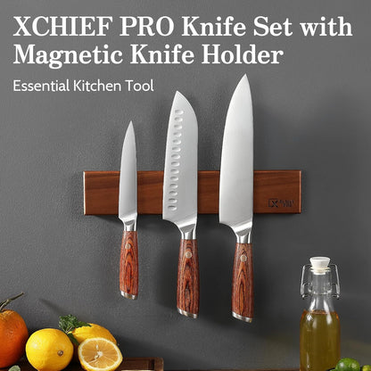 Kitchen Knife Set, 3 Pieces Japanese High Carbon Stainless Steel Chef Cooking Knife Set, Ultra Sharp Professional Chef Santoku Utility Knives (Silver)