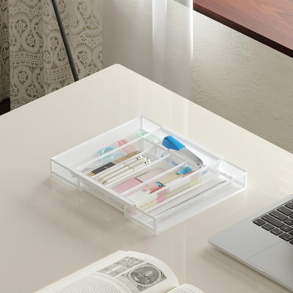 Sedegn mesh silverware tray for drawer: 6 Compartments for Easy Sorting | Sized at 11.3" x 16" for kitchen drawers with non-slip feet, metal mesh design for easy cleaning, organizing flatware Black
