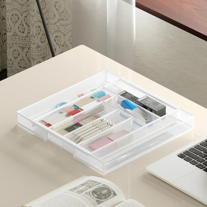 Sedegn mesh silverware tray for drawer: 6 Compartments for Easy Sorting | Sized at 11.3" x 16" for kitchen drawers with non-slip feet, metal mesh design for easy cleaning, organizing flatware Black