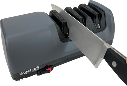 Professional Electric Knife Sharpeners AngleSelect for 15- and 20-Degree Straight-Edge and Serrated Knives with Diamond Abrasives & Precision Angle Control, 2-Stage, Gray