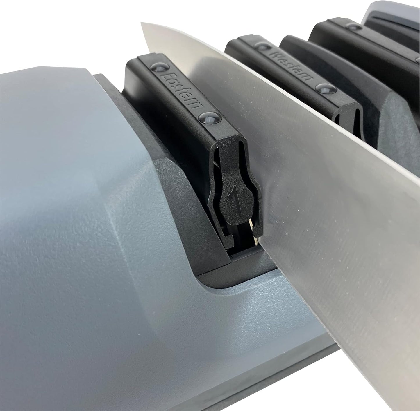 Professional Electric Knife Sharpeners AngleSelect for 15- and 20-Degree Straight-Edge and Serrated Knives with Diamond Abrasives & Precision Angle Control, 2-Stage, Gray